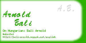 arnold bali business card